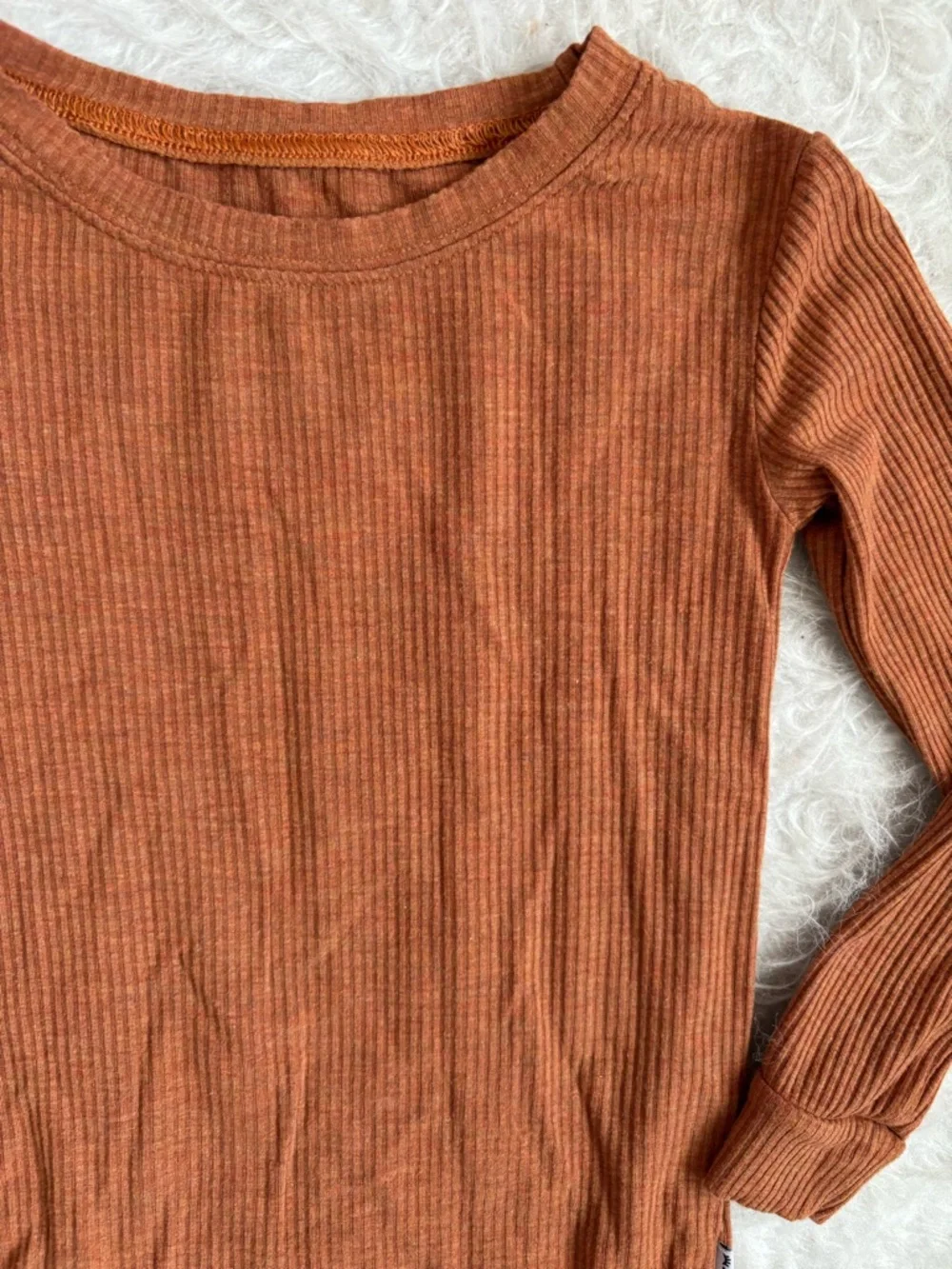 Little Sleepies Gender Neutral Autumn Rust Ribbed Two Piece Pajama Set